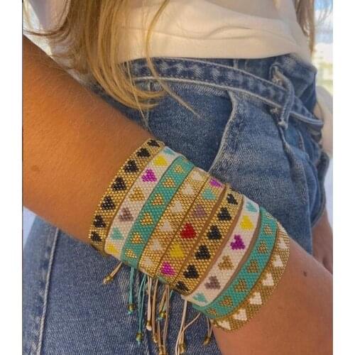 9PCS Miyuki Bracelet For Women Weaving Heart Adjustable Jewelry Boho Colorful Bracelets Gift Wholesale