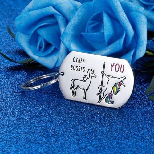 Boss Gifts for Men Women Office Mentor Manager Supervisor Unicorn Boss Lady Keychain for Going Away Celebration Appreciation