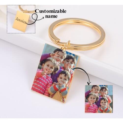 Personalized DIY Photo Keychain Custom Family Member Photo Keyring Fathers Day Gift Birthday Present For Dad From Daughter Son