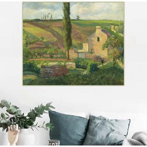 Citon Camille Pissarro《The Mathurins Hill at the Hermitage, Pontoise》Canvas Oil Painting Art Picture Wall Decor Home Decoration