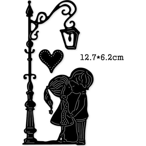 Kids kiss under lantern Metal Cutting Dies 2020 Crafts Stencil For DIY Scrapbooking Paper/photo Cards Embossing Die