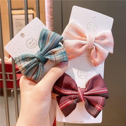 Children Hair Pins Plaid Butterfly Hair Clips Child Butterfly Hair Accessories For Girls Hair Clips Hairpin Bow Hairgrips