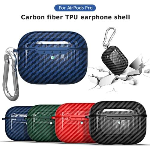 For AirPods Pro Case Carbon Fiber TPU Case for airpods pro 2 1 gen case protective cover for Airpods pro 2 coque shell with hook