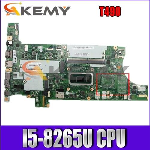 For Lenovo ThinkPad T490 laptop motherboard NM-B901 motherboard W/ CPU I5-8265U 16GB RAM FUR 02HK939 02HK925 Mainboard