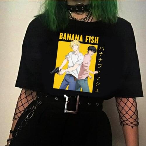 Funny Japan Anime Banana Fish T Shirt Men Manga Unisex Streetwear T-shirt Casual Short Sleeve Tshirt Homme Hip Hop Top Tees Male