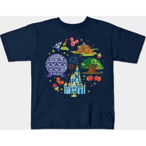 Castle Epcot Family Trip T Shirt Matching Shirt Boys Graphic Tee Kids Clothes Summer Short Sleeve Tee Cotton Clothes Childs Top