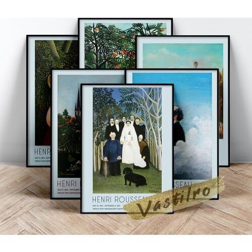 Henri Rousseau Famous Classic Poster, The Wedding Party Canvas Painting, Rousseau Woman Walking In An Exotic Forest Art Prints