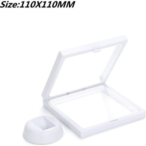 110*110MM PET Membrane Jewelry Ring Pendant Display Stand Holder Bague Packaging Box Protect Jewelery Floating Presentation Case