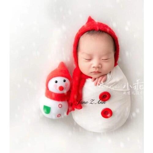 Jane Z Ann Christmas newborn cute little snowman shape potato baby studio shooting photography prop theme 4 colors