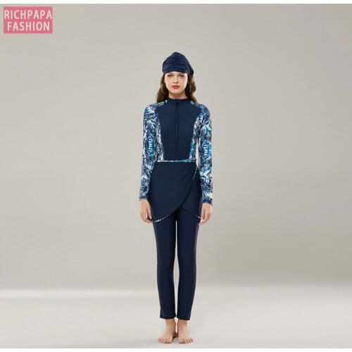 Plus Size Muslim Swimwear Burkinis Women Islam Swimsuit Bikini Beachwear Modest Swimwear Hijab