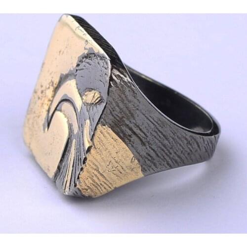 Handmade Man Eagle Ring, Mans 925 Silver Animal Shape Ring