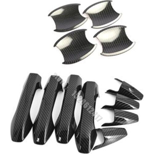 Carbon Fiber ABS Exterior Door Handle Cover Door Bowls Sticker Trim for Honda CR-V CRV 2007-2011 Car styling