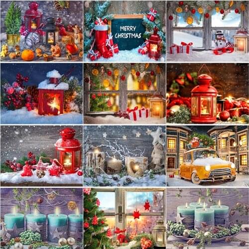 New 5D DIY Diamond Painting Christmas Cross Stitch Snow Scene Diamond Embroidery Full Square Round Drill Home Decor Manual Gift