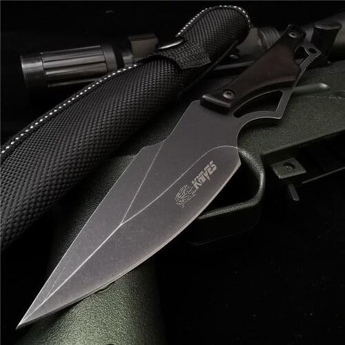 21CM (8') 58HRC Fixed Blade Pipe Cutter Pocket Knives Outdoor Survival Hunting Fixed Blade Straight Knife Portable Knifes