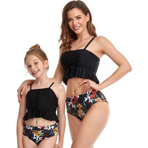 Baby Clothes Mommy And Daughter Matching Girl Family Look Swimwear New Year Clothing Dress Mum Childrens Swimsuit Clothes