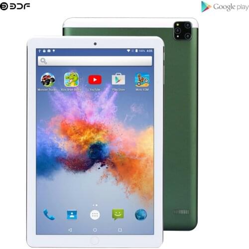 2020 New Design 10.1 inch Tablet PC Android 7.0 Quad Core Wifi GPS 3G Phone Call 2.5D Toughened glass screen 1280*800 IPS Tablet