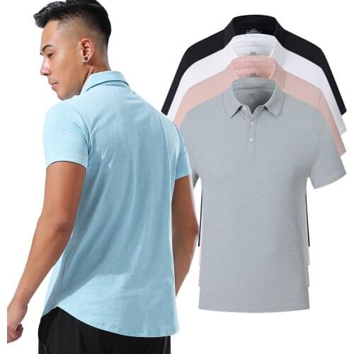 Leisure Golf Shirts Outdoor Sport T-Shirt Badminton Training Golf Wear Mens Lapel Shirt Fitness Breathable Top 5 Colors XS-XXXL