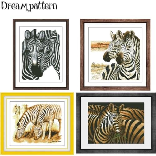 Zebra series cross stitch package flowers 18ct 14ct 11ct cloth cotton thread embroidery DIY handmade needlework