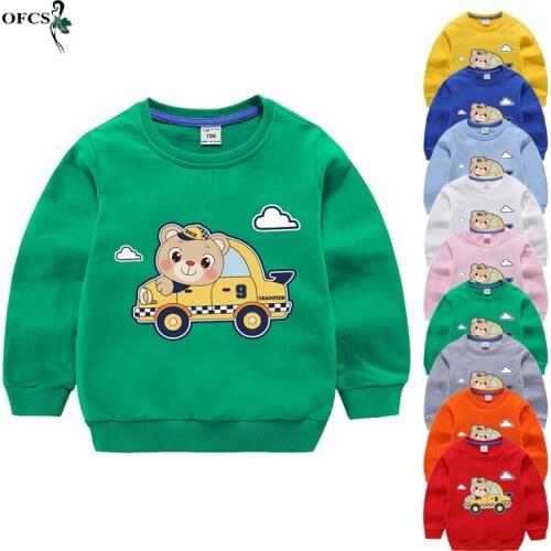 Boys Full T Shirts Spring Knitted Hoodie Tops Kids Cartoon Print Fashion Sweatshirt Childrens Clothes Cotton Shirts For Unisex