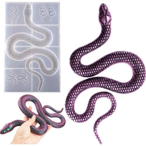 DIY Crystal Epoxy Resin Mold Large Snake Mirror Silicone Mold For Resin