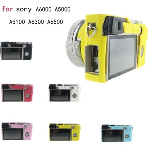 Silicone Armor Skin Camera Case Body Cover Soft Protector For Sony A6000 A5000 A5100 A6300 A6500 Camera bag protective shell