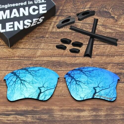 ToughAsNails Resist Seawater Corrosion Blue Polarized Replacement Lenses and Black Rubber Kit for Oakley Flak Jacket XLJ