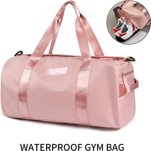 Sports Gym Handbag for Women Fitness Swimming Training Bag Female Dance Yoga Mat Bag Travel Luggage with Shoes Pocket