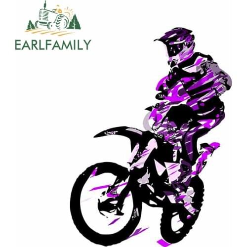 EARLFAMILY 13cm x 10cm Auto Car Stickers for Motocross Motorcycle Rider Graphics Decal Laptop Motor Decor Vinyl Car Wrap