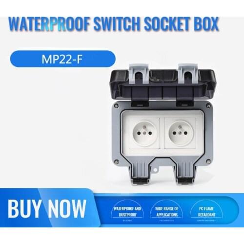 European Style Anti-Leakage Protection Socket Household Bathroom Waterproof and Dustproof Embedded French Power Adapter