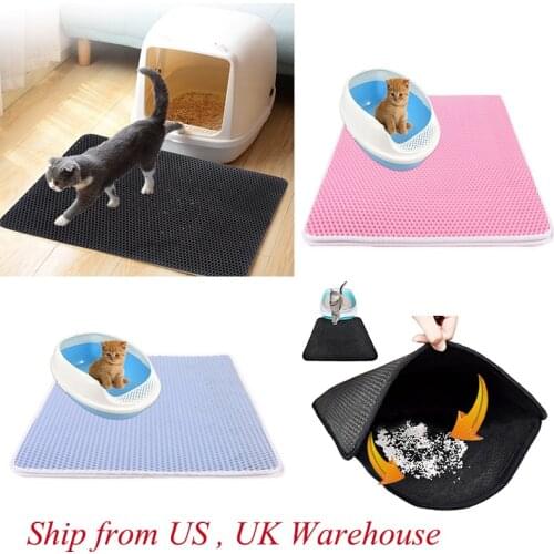 Waterproof Pet Cat Litter Mat EVA Double Layer Cat Litter Trapping Pet Litter Cat Mat Clean Pad Products For Cats Accessories