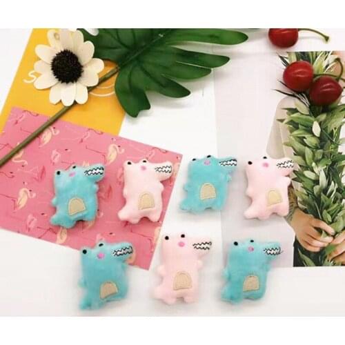 10Pcs/lot Cute cartoon plush brooch soft cute mini baby crocodile 3D pin small doll for baby sock accessories