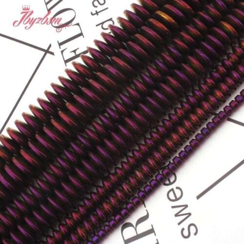 2x3/3x8/3x12mm Natural Heishi Hematite Purple Stone Beads For Necklace Bracelet Earring Jewelry Making Strand 15" Free Shipping
