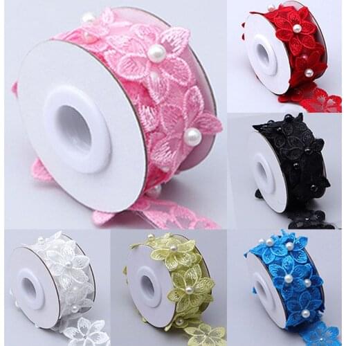 3.3x50cm small flowers polyester embroidery beaded water soluble lace clothing accessories diy craft manual sewing supplies