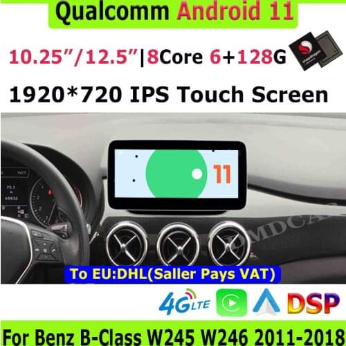 10.25" Snapdragon Android 10 Car Multimedia Player GPS Radio for Mercedes Benz B-Class W246 B200 B180 B220 B260 2011 to 2018