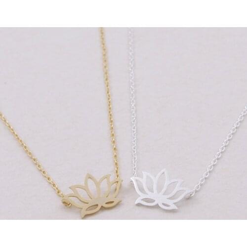 Hollow Gold Origami Lotus Flower Choker Chain Necklace Luxury Korean Daisy Yoga Jewelry Spiritual Minimalism Pendant Women Gifts