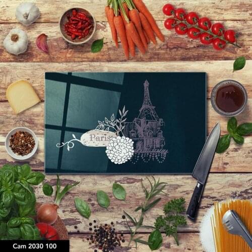 Temperred Glass Decorative Kitchen Cutting Board Easy Clean Healthy Food Fruit Chopping Presentation