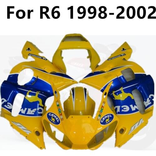 For YAMAHA R6 1998 1999 2000 2001 2002 98 99 01 02 Injection Yellow Garland Camel Bodywork Kit Motorcycle Full Fairing Kits