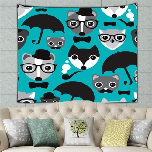 Hipster Owl Fox Animals Cat Miscellaneous Custom