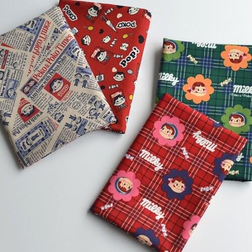 Cotton cloth cartoon JK lattice milk girl hand DIY patchwork Sewing Quilting childrens clothing tablecloth cushion cotton fabr