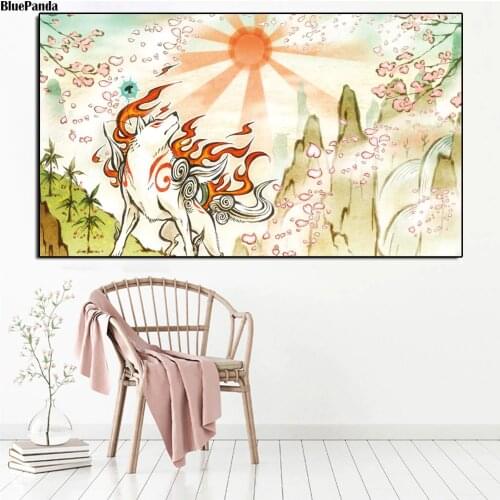 Okami Action Adventure Game Poster Paintings On Canvas Modern Art Decorative Wall Pictures Home Decoration