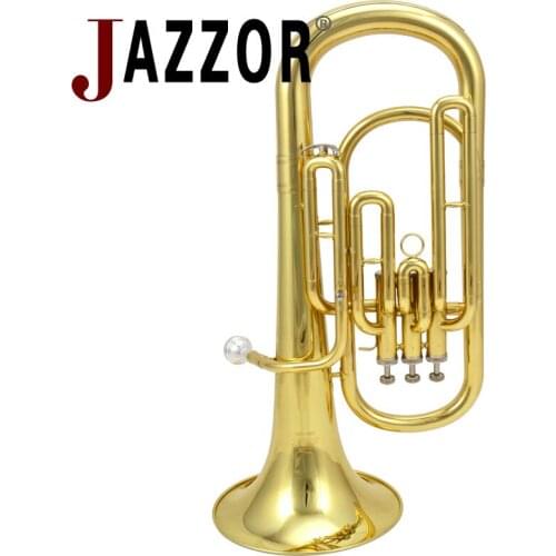 JAZZOR tenor horn B flat brass wind instrument JBBR-1220 with mouthpiece and case