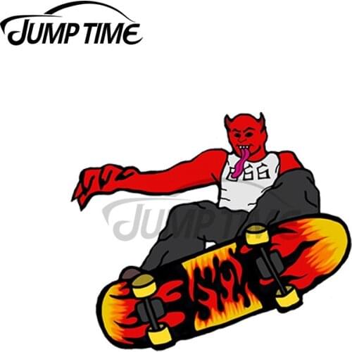JumpTime 13 x 3.7cm For Devil Skater Car Sticker Window Motorcycle Decal 3D Cartoon Car Styling Waterproof Accessories