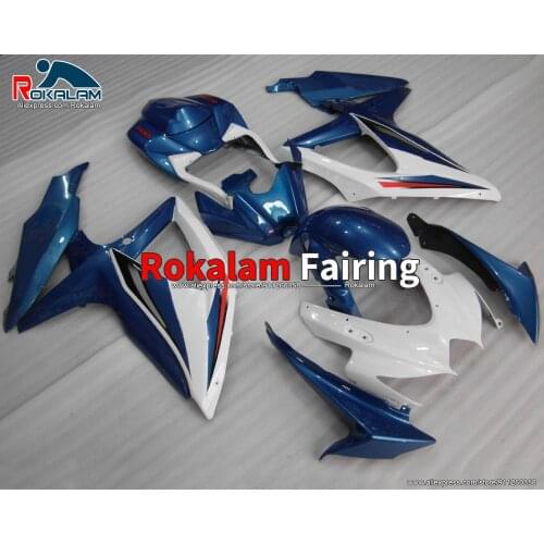 Cowling For Suzuki GSXR600 GSXR750 K8 2008 2010 GSX-R600 GSX-R750 08 09 10 Blue White Motorcycle Fairing Kit (Injection Molding)
