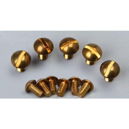 M3*6 Slotted Screw Brass Mushroom head Machine Screws Slot Half Round head Bolts 30/50pcs