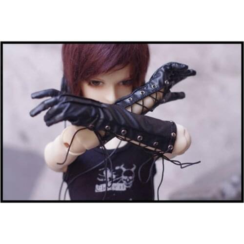 BJD doll dress is suitable for 1/3 Uncle size black doll accessories with cool and fashionable long drawn-out gloves