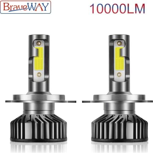 BraveWay Car Mini Canbus lampada H4 H7 LED Car Headlight 12V 10000LM 6500K H11 LED Lamp H7 H1 H8 H9 H4 Light Bulb for Motorcylce