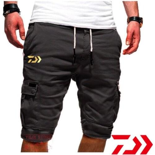 Daiwa Summer Fishing Shorts for Men Multi-pocket Breathable Fishing Shorts Elastic Waist Outdoor Camping Sport Fishing Pants