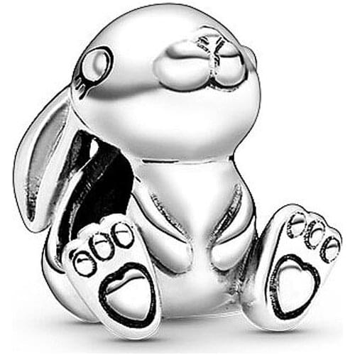 Hot Sale New 2020 Real 100%925 Sterling Silver Ninny Rabbit Charms Fit Original Pandora Bracelet Bangle DIY Jewelry Making 204