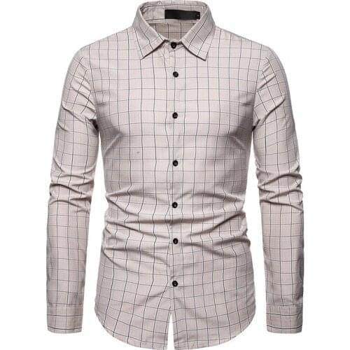 Fashion Plaid Shirt Men Camisa Masculina 2020 Brand New Long Sleeve Mens Dress Shirts Casual Slim Fit Business Social Shirt Male