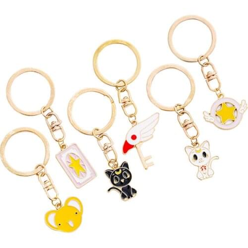 Cartoon Heart-shaped Acrylic Keychain Cute Student Girl Bag Small Pendant Car Key Chain Accessorie